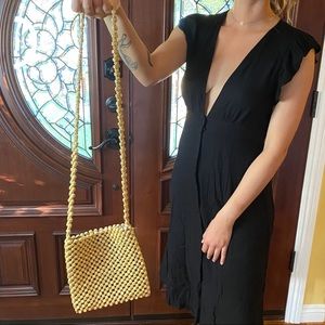 NWT Collection Eighteen Wood Beaded Crossbody Bag